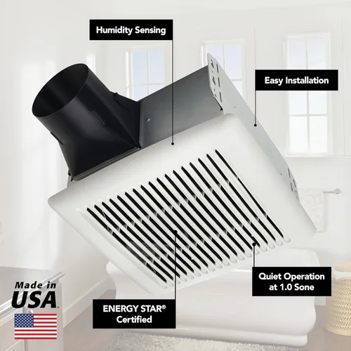 Miniatura 4 de Broan-NuTone AE110S Invent ENERGY STAR Ventilador certificado 110 CFM 1.0 Sones, blanco