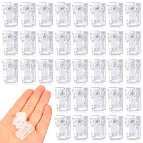 50 clips transparentes pequeños – Clips de fotos transparentes para colgar fotos, recuerdos, decoraciones, manualidades y exhibiciones festivas de