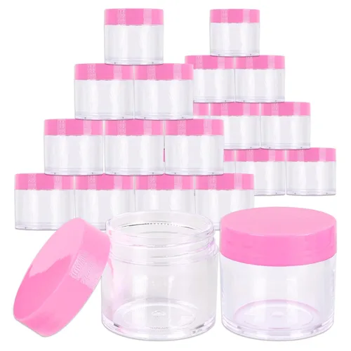 Miniatura 21 de Beauticom 1.06 oz/1.0 fl oz (1 fl. oz.) Tarros de plástico transparente de doble pared a prueba de fugas con tapas superiores planas para cremas, Oro