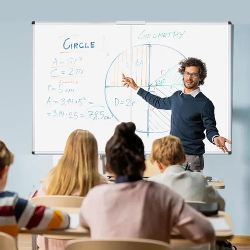 Miniatura 5 de VIZ-PRO Pizarra blanca plegable magnética, 48 x 36 pulgadas, pizarra de borrado en seco para montaje en pared para escuela, oficina y hogar