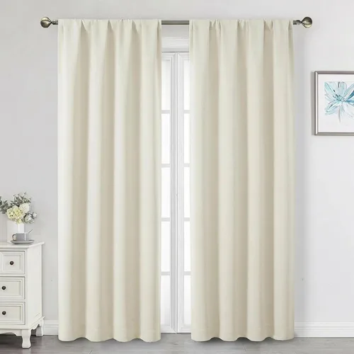 Miniatura 19 de Cortinas opacas para dormitorio, sala de estar, juego de 2 paneles de 54 pulgadas de largo, cortinas de oscurecimiento de habitación con aislamiento