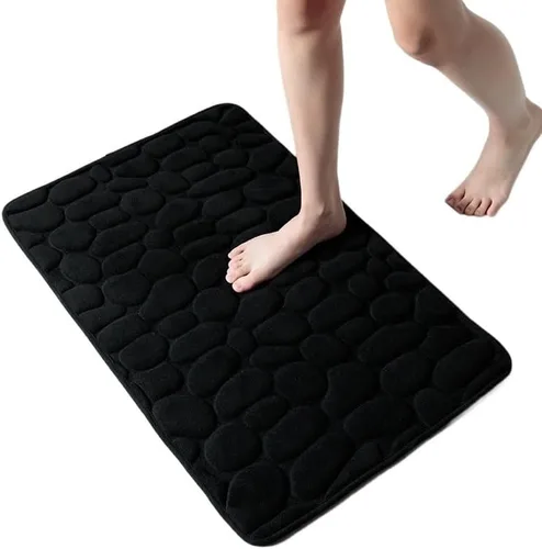 Miniatura 3 de Alfombra antideslizante de Baño con Relieve de Adoquines, Alfombras Antideslizantes En Lavabo, Alfombra De Suelo Lateral De Bañera, Felpudo De