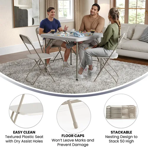 Miniatura 5 de Flash Furniture Hercules Series - Sillas plegables de plástico para fiestas y bodas, asientos apilables para eventos comerciales, juego de 10