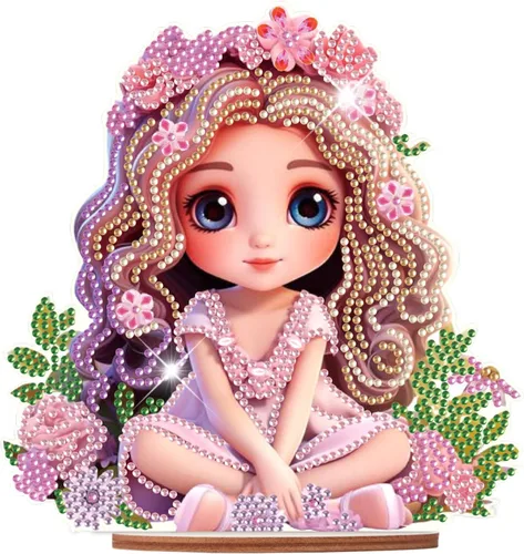Miniatura 29 de Kits de adornos de escritorio de pintura de diamante para adultos, ángel mamá, sosteniendo bebé, arte de diamante por números, decoraciones