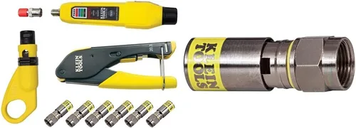 Miniatura 8 de Klein Tools Kit de instalación de cable coaxial + crimpador/pelador/cortador modulares