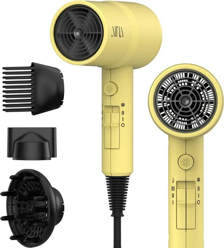Miniatura 14 de AINA Secador de pelo con difusor, peine Secador de pelo para mujer, compacto, profesional, secado iónico Botón de disparo frío 110V/ALCI