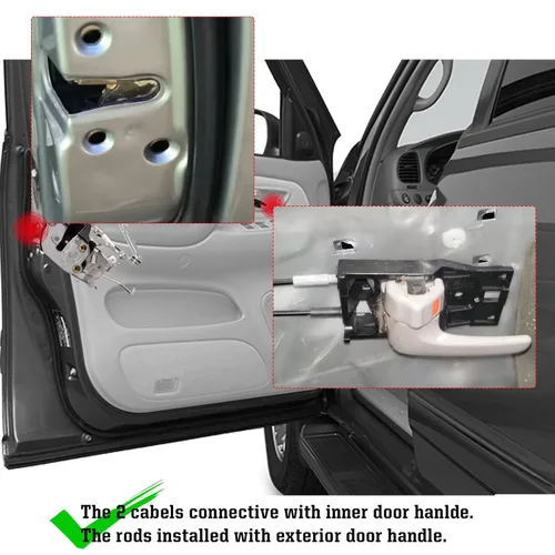 Miniatura 2 de Ensamblaje del pestillo de la cerradura de la puerta delantera izquierda compatible con Toyota Sequoia 2001-07 Tundra 2003-06 Reemplazar el conjunto