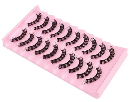 Miniatura 7 de Pestañas postizas, 10 pares de pestañas rusas con rizo D, pestañas de visón sintético, aspecto natural, esponjosas, pestañas rusas finas, parecen
