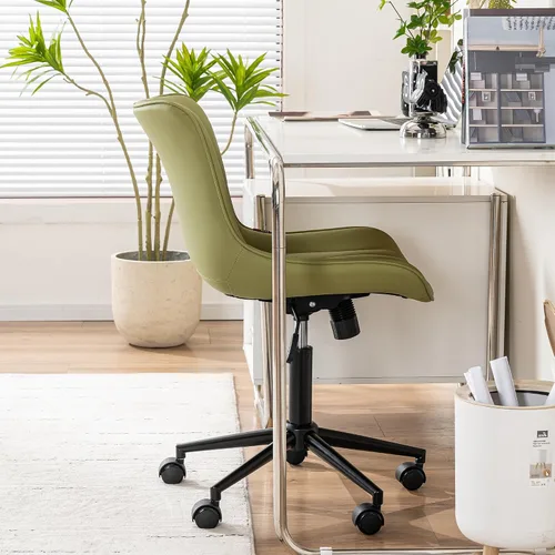 Miniatura 7 de YOUNIKE Silla de Oficina, Silla de Escritorio sin Brazos con Ruedas, Sillas de Oficina Ajustables y Giratorias para Computadora, Silla de Tocador