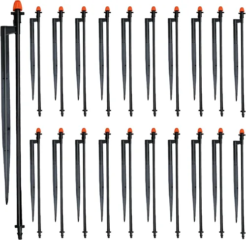 Cabezales de riego de 360 grados con estacas de 12 pulgadas, emisores de pulverización de riego por goteo con manguera para sistema de riego de