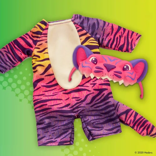 Miniatura 8 de Baby Alive Rainbow Wildcats muñeca de tigre, con accesorios, bebida, pañal, juguete de tigre para niños mayores de 3 años, pelo marrón