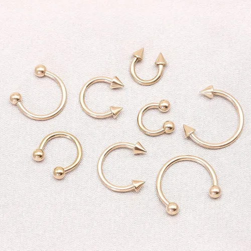 Miniatura 5 de BLISI G23 - Piercing de ceja de titanio sólido, anillos de cejas Gokd negro oro rosa plata rosa arco iris 16G barra curvada, joyería de labio