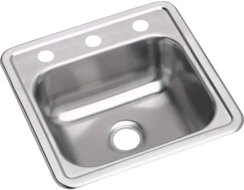 Miniatura 23 de Elkay D12522 Dayton Fregadero de Cocina de Acero Inoxidable de 25" de Empotrar de Una Sola Cubeta - 1 Orificio para Grifo
