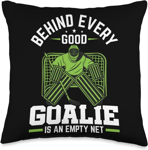 Ice Hockey Gifts for Players Fans Coaches Coaches Máscara de portero, traje de jugador para almohada de portero de hockey sobre hielo, 16 x 16