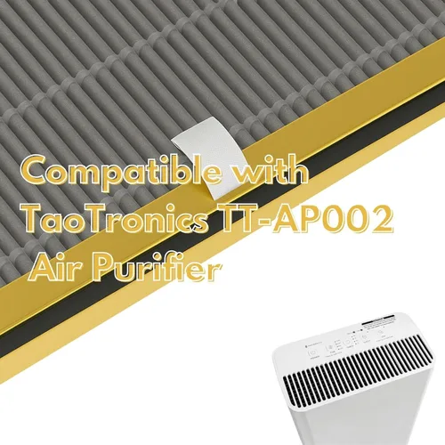 Miniatura 3 de Nispira Paquete de 1 filtro de repuesto True HEPA TT-AP002 compatible con purificador de aire TaoTronics TT-AP002 con carbón activado que elimina