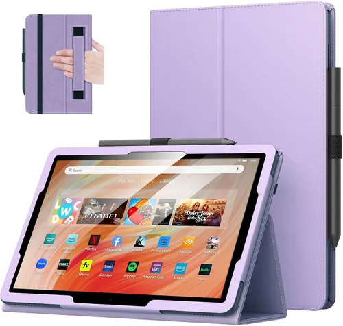 Miniatura 24 de MoKo - Funda para tablet Kindle Fire HD 10 y 10 Plus (11.ª generación, versión 2021), diseño delgado y plegable con función de encendido y apagado