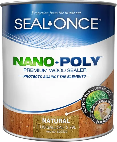 Miniatura 21 de Sellador Seal-Once Nano+Poly de madera penetrante con poliuretano, sellador impermeable de alta calidad, 1 galón, cedro bronce Sellador
