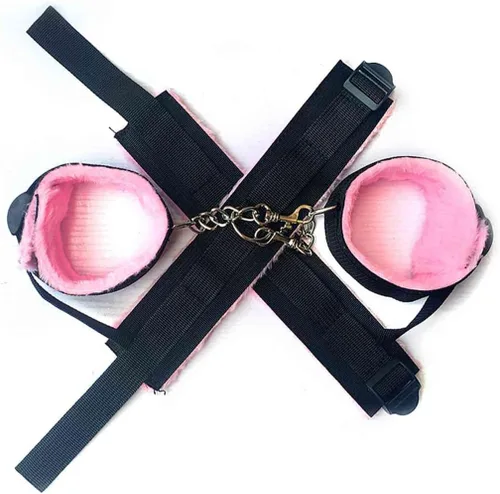 Miniatura 6 de Kit de sujeción para cama de matrimonio, color rosa, para parejas de tamaño bajo King, juegos de cama Queen para mujeres, correas sexuales, barras