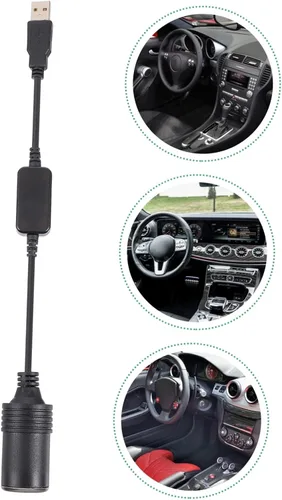 Miniatura 5 de SHOWERORO Adaptador convertidor de enchufe USB a encendedor con circuito de impulso de 11.81 pulgadas, cable de 12 V, fuente de alimentación