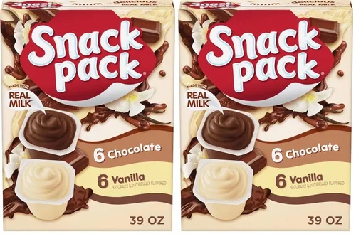 Miniatura 9 de Snack Pack Paquete familiar de tazas de pudín con sabor a chocolate y vainilla, 12 tazas de pudín