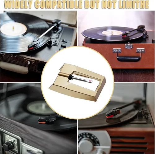 Miniatura 5 de DIGITNOW Aguja para tocadiscos, aguja dorada con 3 unidades de lápiz capacitivo Dimond, repuesto para tocadiscos, reproductor de discos de vinilo