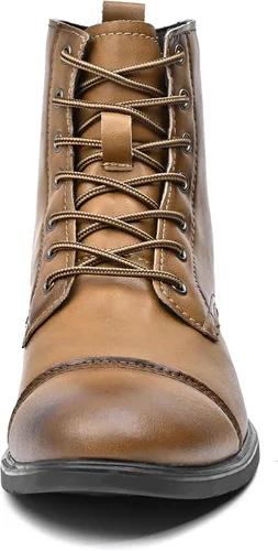 Miniatura 6 de Chukka Botas Casual Moda Oxford Vestido Botas Cuero Cordones Desierto Tobillo Botas Clásico para Hombres Ligero Antideslizante