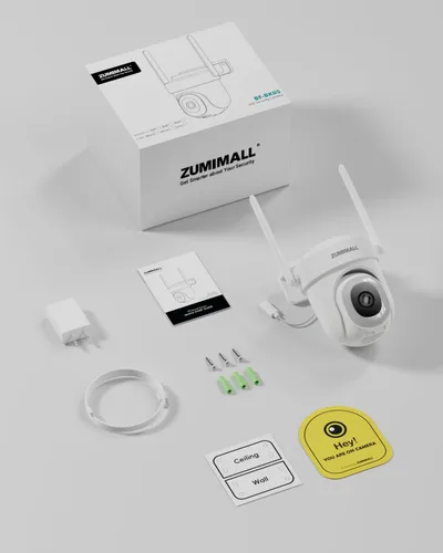 Miniatura 19 de ZUMIMALL - Cámara de seguridad de 3 MP para exteriores - 360° PTZ con seguimiento automático Grabación 24/7 con alimentación por cable, WiFi