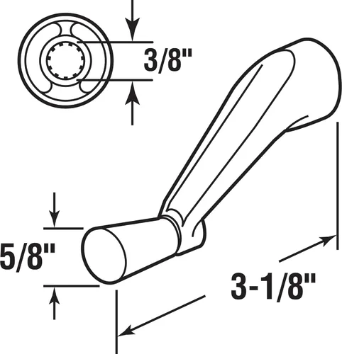 Miniatura 6 de Prime-Line H 3966 Manivela con Enchufe Estriado, Piedra, Operación Suave de 360 Grados (Paquete Individual) Funcionamiento suave de 360 grados