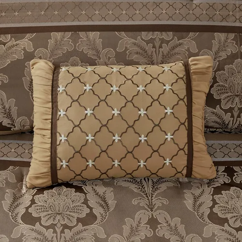 Miniatura 8 de Madison Park Bellagio - Juego de edredón acogedor, lujoso diseño tradicional de damasco jaquard, ropa de cama alternativa para todas las estaciones