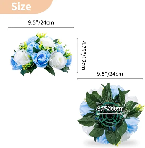 Miniatura 164 de NUPTIO Centros de mesa de flores para mesas de boda: arreglo de bolas de flores artificiales rosa y blanco para bodas, fiestas, 2 piezas de rosas