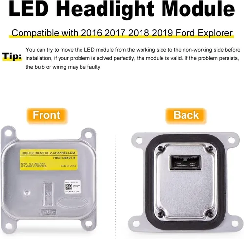 Miniatura 6 de WMPHE Módulo de faros delanteros compatible con Ford Explorer 2016 2017 2018 2019 Reemplazo para FB53-13B626-B FB5Z-13C788-B, controlador de faros