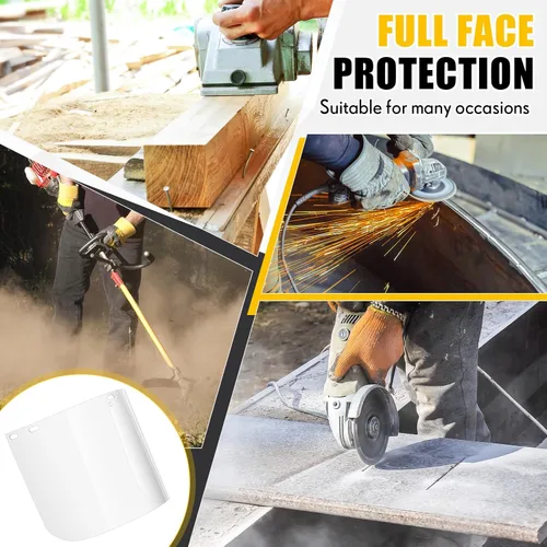 Miniatura 7 de Kingdder 12 protectores faciales transparentes de repuesto para moler y cortar, 15 x 8 x 0.04 pulgadas de seguridad para protección facial