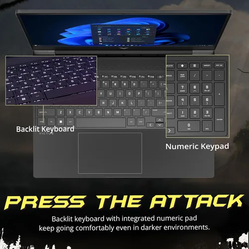Miniatura 6 de HP Victus - Laptop para juegos FHD de 15.6 pulgadas y 144 Hz, Intel i5-13420H, 16 GB de RAM, SSD PCIe de 1 TB, NVIDIA GeForce RTX 4050, teclado