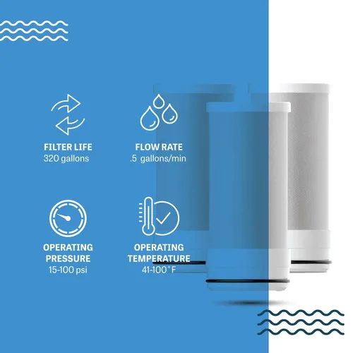 Miniatura 5 de Mist - Filtro de agua para fregadero, filtro de grifo, acero inoxidable, capacidad de 320 gl, reduce el metal pesado, filtro de agua certificado