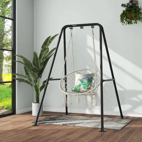 Miniatura 3 de G TALECO GEAR Soporte para silla de hamaca, soporte de hamaca multiusos de acero resistente de 300 libras para interiores y exteriores, silla Negro