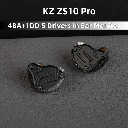 Miniatura 2 de KZ ZS10 Pro Monitores Intrauditivos con Cable, 1DD 4BA Metal iem, Auriculares para Juegos de Alta Fidelidad con Cable de 2 Pines Sin Enredos