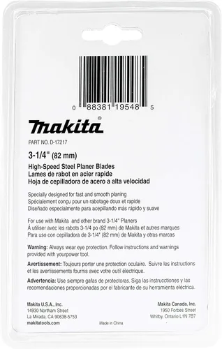 Miniatura 5 de Makita 2 piezas – 3.25" HSS cepilladora cuchillas para cepilladoras de 3.25 pulgadas – corte rápido para madera dura