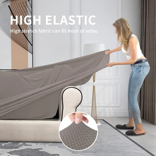 Miniatura 4 de Easy-Going - 4 piezas de funda elástica para sofá de gran tamaño para perros, lavable, para 3 cojines separados, protector de muebles elástico