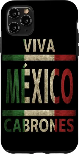 Miniatura 13 de Carcasa para iPhone 12 Pro Max Viva México Cabrones con bandera mexicana