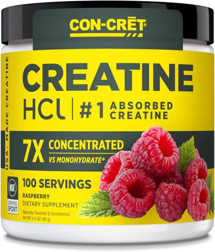 Miniatura 10 de CON-CRET Creatina HCl en polvo Apoyo para la energía muscular, cognitiva y celular Sin hinchazón ni calambres Fabricado en EE. UU.