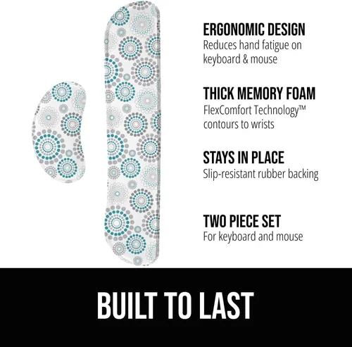Miniatura 2 de GORILLA GRIP Reposamuñecas de espuma viscoelástica de gel sedoso para teclado de computadora, mouse, diseño ergonómico para aliviar el dolor