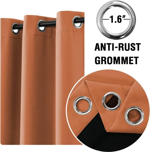 Miniatura 3 de H.VERSAILTEX Paneles de cortina 100% opacas de 45 pulgadas de largo, con aislamiento térmico, cortinas opacas con forro para dormitorio, dos capas