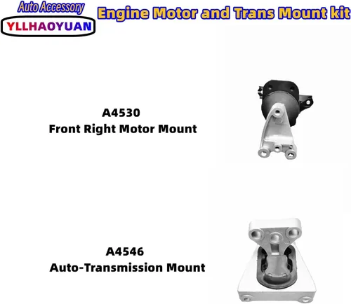 Miniatura 4 de Soporte de motor y transversal de 4 piezas compatible con Civic 1.8L de 2006, 2007, 2008, 2009, 2010, 2011 de repuesto para A4546 A4530 A4534 A4543