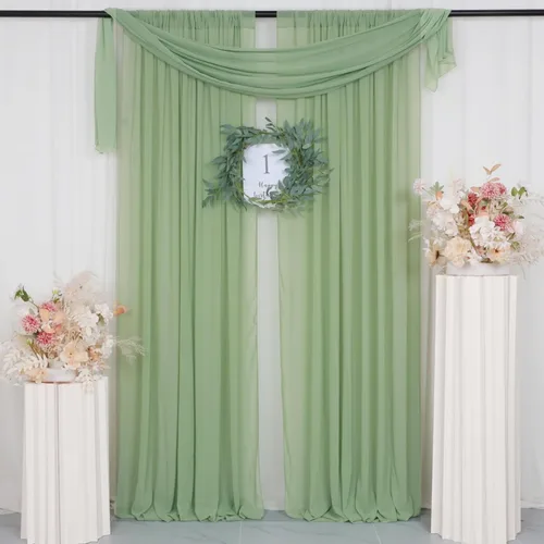 Miniatura 10 de ShinyBeauty Cortinas de gasa rojas de 84 pulgadas de largo, paquete de 2 cortinas transparentes de 29 x 84 pulgadas, 2 paneles de cortinas de gasa