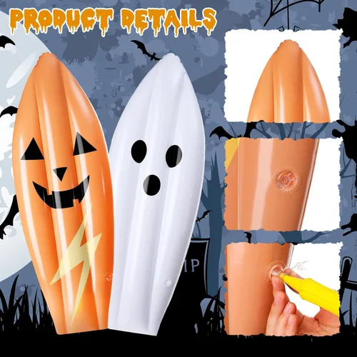 Miniatura 4 de JellyArch 4 tablas inflables de surf de 36 pulgadas divertidas inflables para piscina, decoraciones de fiesta hawaiana Luau para decoración de pared