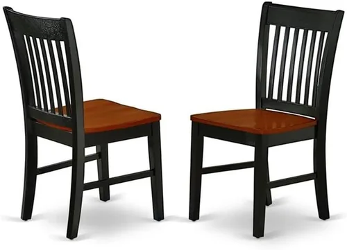 Miniatura 4 de East West Furniture HLNO3-BCH-W Juego de mesa y sillas de cocina de 3 piezas contiene una mesa de comedor redonda con pedestal y 2 sillas