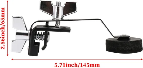 Miniatura 7 de Silenciador de silenciador de tambor de metal negro más silenciador de fieltro, silenciador de control de tono para kit de tambor, 5.709 x 2.559 in