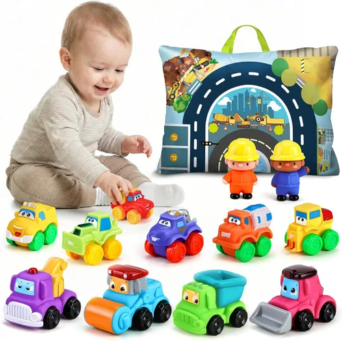 Miniatura 8 de ALASOU 12 juguetes de goma suave para niños de 1 año con tapete de juego/bolsa de almacenamiento, juguetes para bebés, regalos para niños de 1 año