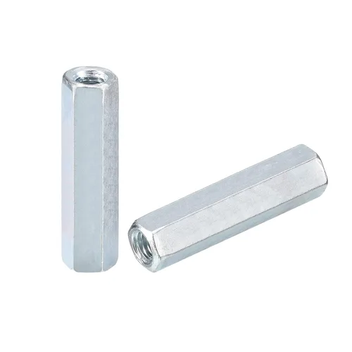 Miniatura 6 de uxcell 10 tuercas de acoplamiento M5x8x12mm - Acoplador de varilla roscada hexagonal de acero al carbono galvanizado para muebles, electrónico