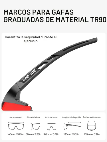 Miniatura 6 de KAPVOE Gafas polarizadas con 1 lente o 4 lentes de protección UV para mujeres y hombres, gafas de sol para ciclismo, marco TR90, para deportes